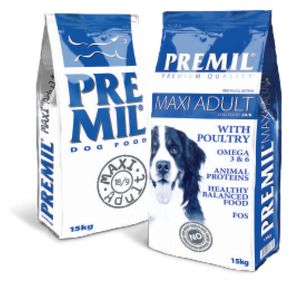 Premil Premium Maxi Adult Премил Макси Эдалт - для нормально активных собак всех пород, которые не подвергаются большим физическим нагрузкам ИНДЕЙКА и ГОВЯДИНА