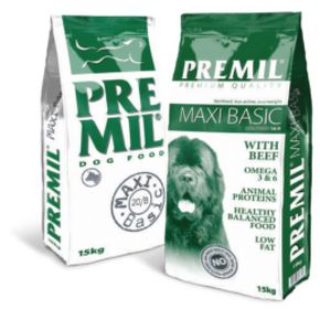 Premil Premium Maxi Basic Премил Макси Базик - для нормально активных собак всех пород, которые не подвергаются большим физическим нагрузкам КУРИЦА И ГОВЯДИНА