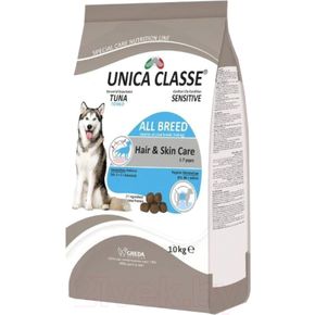 Unica Classe All Breed Hair Skin Tuna- для собак всех пород с тунцом, для кожи и шерсти