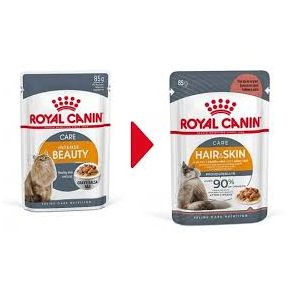 ROYAL CANIN Hair & Skin (Intense Beauty) in JELLY (в желе) - 85 гр Корм влажный для поддержания красоты шерсти кошки