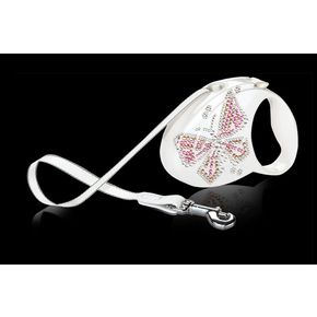 Flexi® GLAM BUTTERFLY (БАБОЧКА) поводок -рулетка для собаки с кристаллами Сваровски, (M) до 25 кг / 5м ЛЕНТА