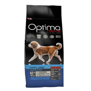 Optima Nova PUPPY LARGE CHIKEN & RICE (Оптима Нова ПАППИ Ладж Чикен) - для щенков крупных пород с курицей и рисом