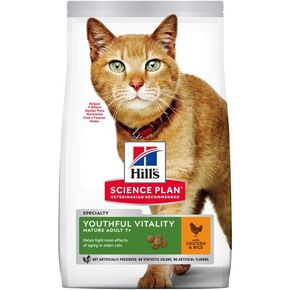 Hill's Science Plan Youthful Vitality Chicken&Rice Mature Adult 7+ сухой корм для кошек старше 7 лет с курицей и рисом
