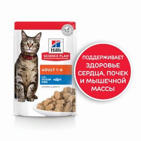 Hills SP Feline Adult Ocean Fish (с Океанической рыбой) - паучи 0,085 гр