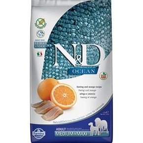 Farmina N&D Ocean Dog Herring & Orange Adult MEDIUM&MAXI OCEAN- для взрослых собак с сельдь и апельсином
