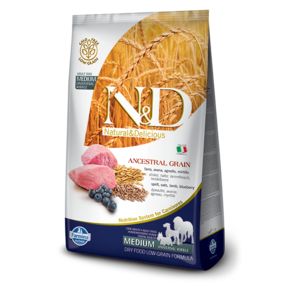 Farmina N&D Ancestral LOW GRAIN DOG LAMB & BLUEBERRY ADULT MEDIUM & MAXI - низкозерновой для взрослых собак с ягненком и черникой