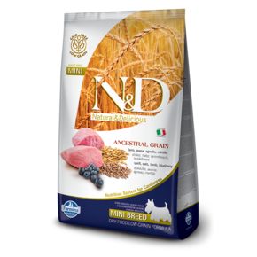 Farmina N&D Ancestral LOW GRAIN DOG LAMB & BLUEBERRY ADULT MINI- низкозерновой для взрослых собак мелких пород с ягненком и черникой