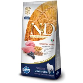 Farmina N&D LOW GRAIN DOG LAMB & BLUEBERRY ADULT MAXI- для взрослых собак крупных пород с ягненком и черникой