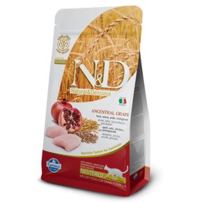 Farmina N&D Ancestral Grain Cat Chicken & Pomegranate Adult Neutered - низкозерновой для взрослых стерилизованных кошек с курицей и гранатом