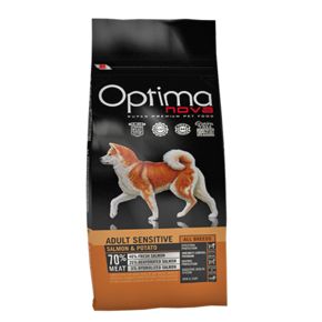 Optima Nova Grain Free ADULT SENSITIVE SALMON & POTATO (Оптима Нова Сенситив Сальмон Потейто) беззерновой корм для взрослых собак с чувствительным пищеварением с лососем и картофелем НОВЫЙ СОСТАВ