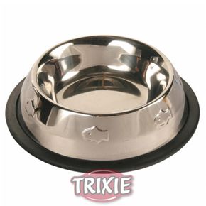 Миска для собаки TRIXIE из металла с резиновым ободом и штамповкой