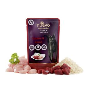 NUEVO Senior Poultry & Lamb with Rice паучи для стареющих кошек с мясом птицы ягненком и рисом 85 гр.