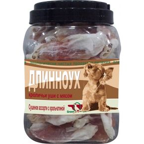 Green Qzin ДЛИННОУХ Pack (Сушеные уши кролика с крольчатиной в индивидуальной упаковке) 500 гр