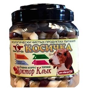 Green Qzin Доктор Клык КОСИЧКА (Сушеное ассорти с телятиной) 500гр