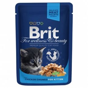 Паучи Brit Premium Chicken Chunks for Kitten - Курица для котят, 100г