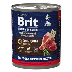 Brit Premium BY NATURE BEEF&HEARТ Говядина и сердце 850 гр