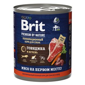 Brit Premium BY NATURE RED MEAT&LIVER Говядина и печень, 850г
