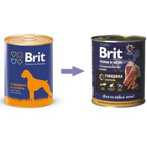 Brit Premium BY NATURE RED MEAT&LIVER Говядина и печень, 850г