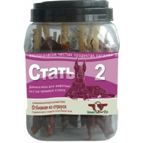 Green Qzin СТАТЬ-2 (Сушеное мясо страуса на воловьей коже) 750гр