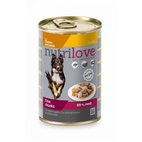 Nutrilove Chunks Dog chicken/pasta jelly (кусочки курица/паста в желе 69%) 415 гр