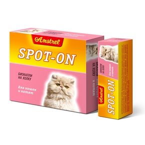 Биокапли антипаразитарные на холку Amstrel «Spot-on» для кошек и котят