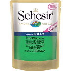 Schesir Паучи Kitten Chicken fillets 100 гр для котят Куриное филе