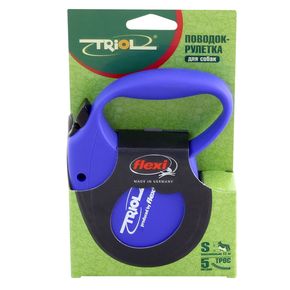 Поводок-рулетка для собак Triol Flexi FDL001 Standard Blue S 5м до 12кг, трос