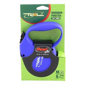 Поводок-рулетка для собак Triol Flexi FDL003 Standard Blue M 5м до 20кг, трос