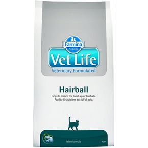 Farmina Vet Life Cat HAIRBALL Полнорационное питание для взрослых кошек, снижает образование и способствует выведению шерстяных комочков из желудочно-кишечного тракта