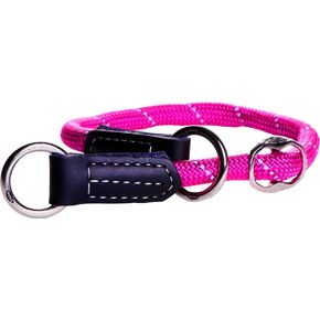 ROGZ ошейник полуудавка Rope Obedience (нейлон+кожа) Розовый
