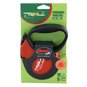 Поводок-рулетка для собак Triol Flexi FDL004 Standard Red M 5м до 20кг, трос