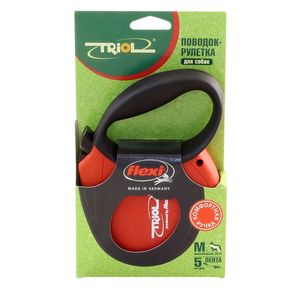 Поводок-рулетка для собак Triol Flexi FDL016 Standard Soft Red M 5м до 25кг, лента