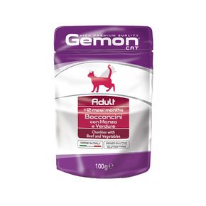 Gemon Pouch Cat Adult Beef/Vegetables Влажный корм для кошек (пауч) говядина/овощи 100 гр