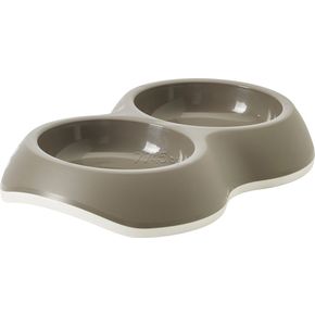 Миска для животных двойная SAVIC Delice, 2* 0,2 л серый