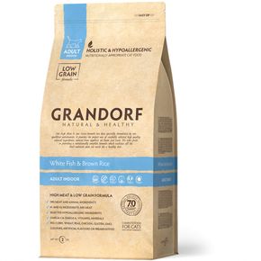 GRANDORF - CAT Fish&Rice INDOOR - корм для домашних кошек, белая рыба с рисом