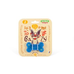 TitBit Игрушка для собак Жевательная, голубая Косточка d