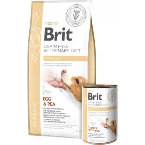 Brit VET DIET VDD Hepatic Egg & Pea беззерновая диета при печеночной недостаточности для собак