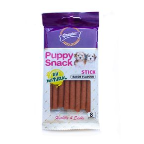 Лакомство Gnawlеrs Puppy д/с с беконом, кальцием и таурином Stick 8 шт (пакет), 80 гр