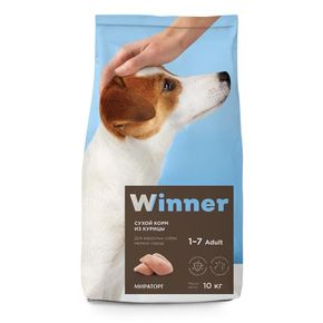 Winner Meat Корм сухой для взрослых собак мелких пород из курицы