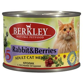 Berkley Adult Rabbit & Berries - консервы для взрослых кошек с кроликом и лесными ягодами