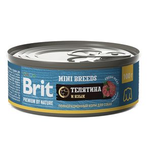 Brit Premium by Nature MINI Breeds консервы с телятиной и языком для взрослых собак мелких пород 100 гр