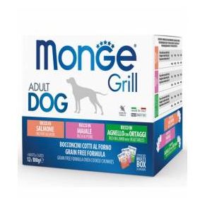 MONGE GRILL MultiBOX BEEF/COD/CHICKEN 3*4шт (пауч 100гр) Консервированный корм для собак МИКС говядина/треска/цыпленок
