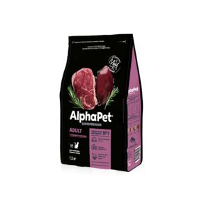 AlphaPet Superpremium Adult для взрослых кошек с говядиной и печенью для взрослых кошек