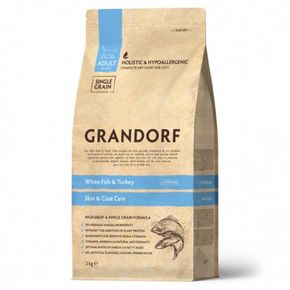GRANDORF CAT White Fish&Turkey SKIN&CARE - корм для кошек, белая рыба с индейкой, для красоты и здоровья кожи и шерсти