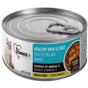 1ST CHOICE Skin&Coat Salmon Flakes Graine Free Консервы для кошек Здоровая кожа и Шерсть Лосось в масле Тунца 85 гр.