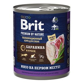 Brit Premium by Nature для взрослых собак всех пород с бараниной с рубцом 850 гр
