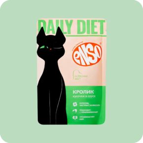 Корм влажный ENSO DAILY DIET для взрослых кошек кролик 85 г