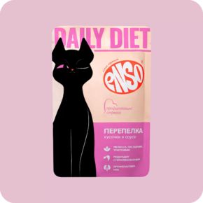 Корм влажный ENSO DAILY DIET для взрослых кошек перепелка 85 г
