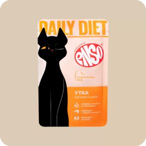 Корм влажный ENSO DAILY DIET для взрослых кошек утка в соусе для профилактики МКБ взрослых кошек 85 г