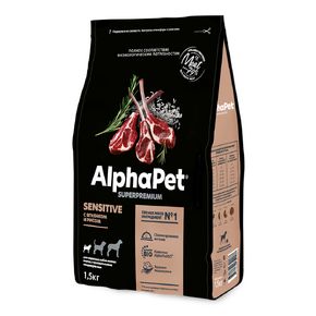 AlphaPet Superpremium ADULT MINI С ягненком и рисом для взрослых собак мелких пород с чувствительным пищеварением